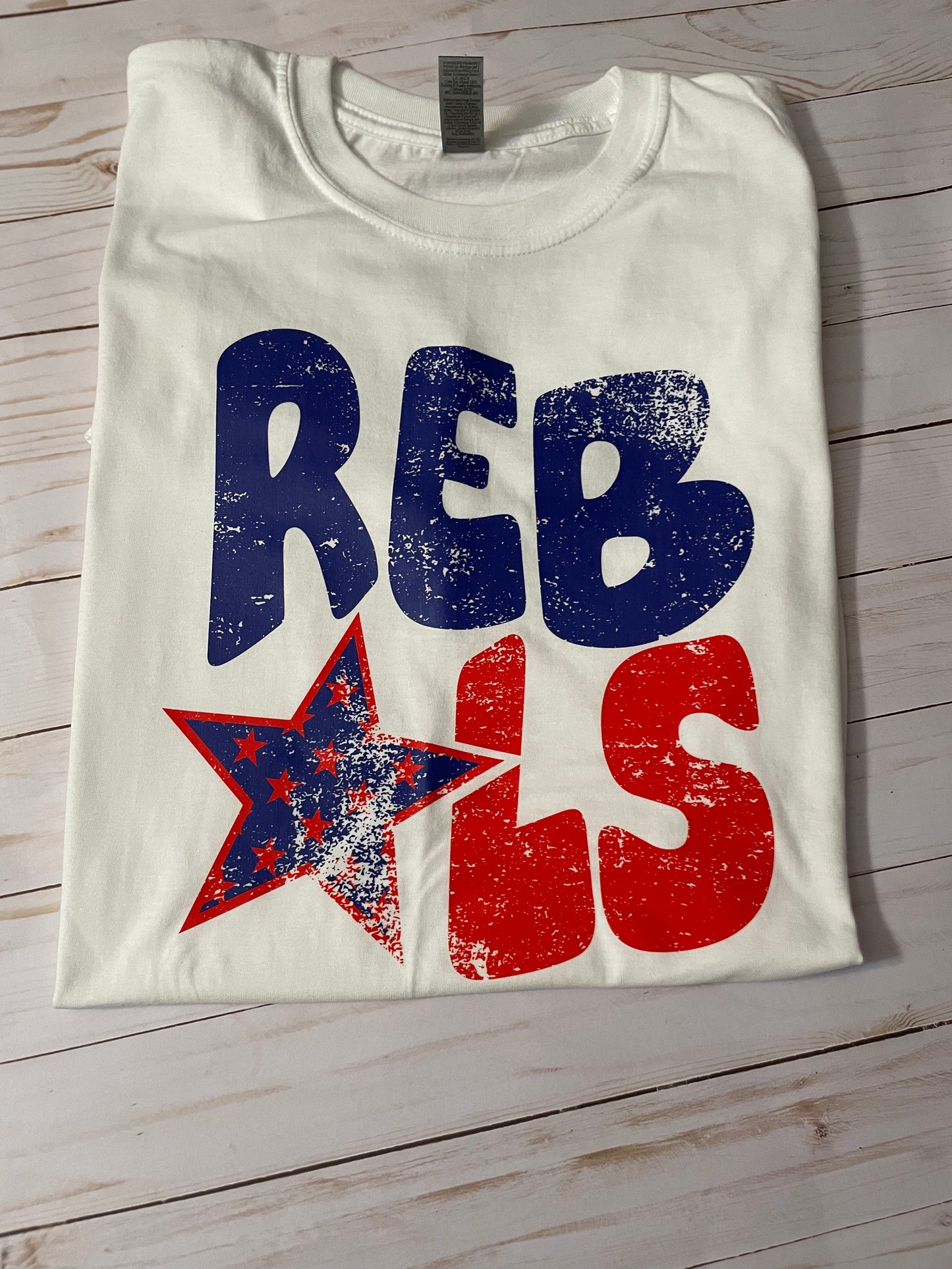 Rebels distressed font tshirt